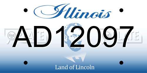 AD12097 Illinois License Plate