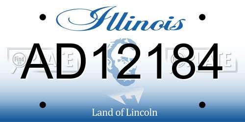 AD12184 Illinois License Plate