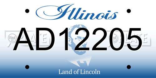 AD12205 Illinois License Plate