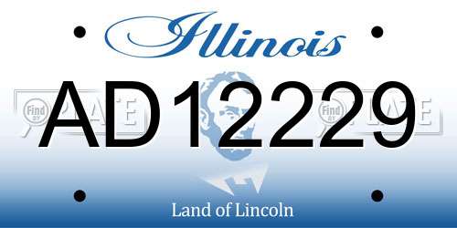 AD12229 Illinois License Plate