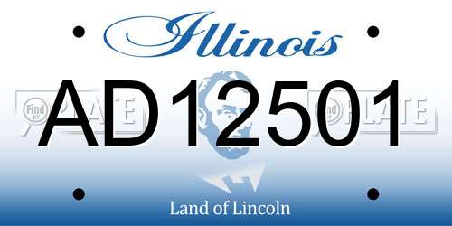AD12501 Illinois License Plate
