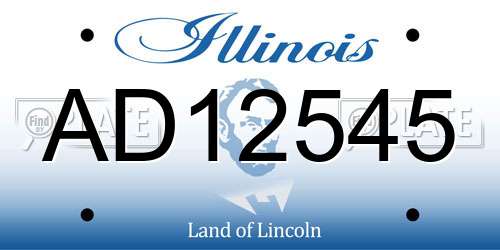 AD12545 Illinois License Plate