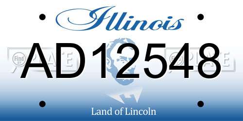 AD12548 Illinois License Plate