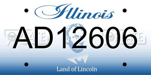 AD12606 Illinois License Plate