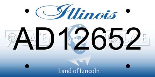 AD12652 Illinois License Plate