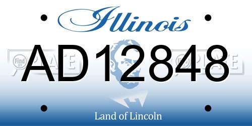 AD12848 Illinois License Plate