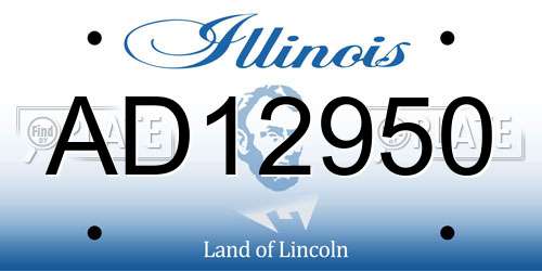 AD12950 Illinois License Plate