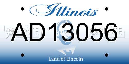 AD13056 Illinois License Plate