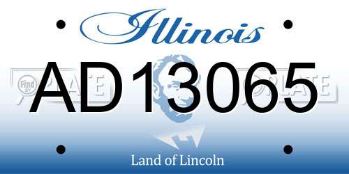 AD13065 Illinois License Plate