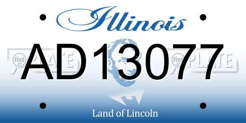 AD13077 Illinois License Plate