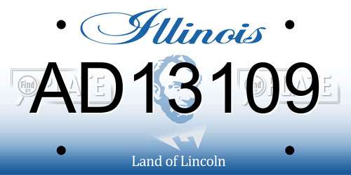 AD13109 Illinois License Plate