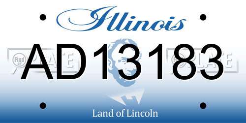 AD13183 Illinois License Plate
