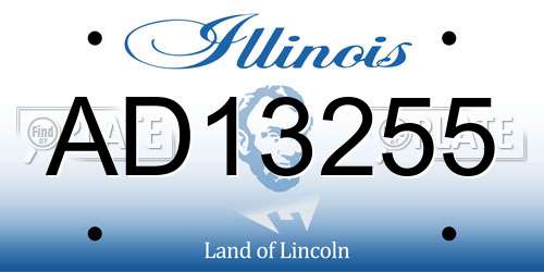AD13255 Illinois License Plate
