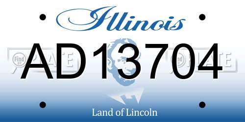 AD13704 Illinois License Plate