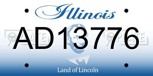 AD13776 Illinois License Plate