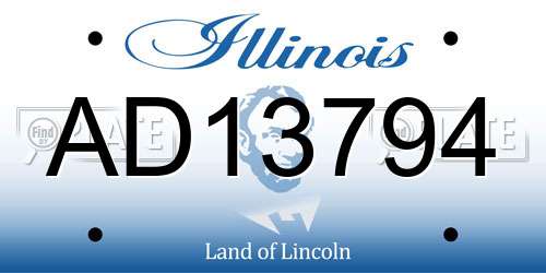 AD13794 Illinois License Plate