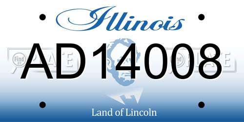 AD14008 Illinois License Plate