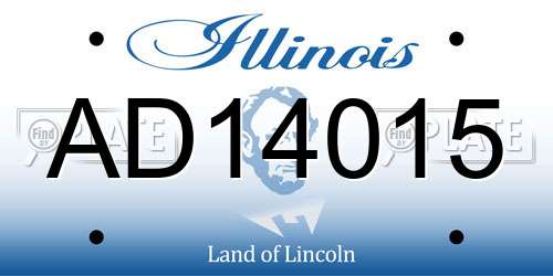 AD14015 Illinois License Plate