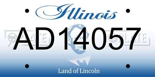 AD14057 Illinois License Plate