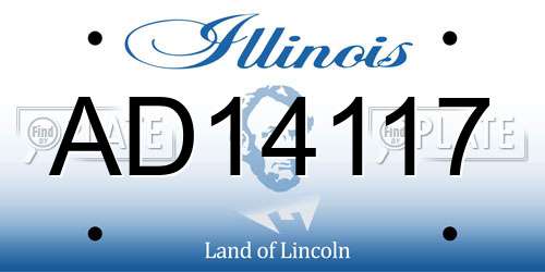 AD14117 Illinois License Plate