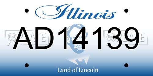 AD14139 Illinois License Plate