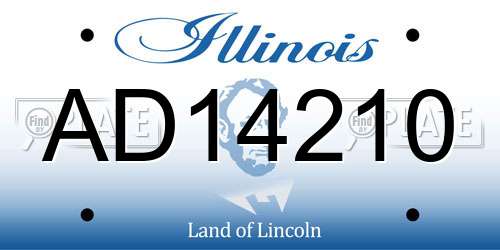 AD14210 Illinois License Plate