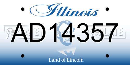 AD14357 Illinois License Plate