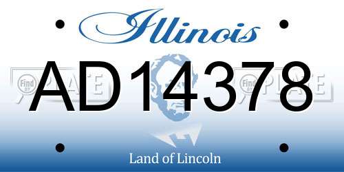AD14378 Illinois License Plate