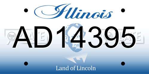 AD14395 Illinois License Plate