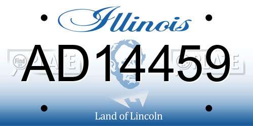 AD14459 Illinois License Plate