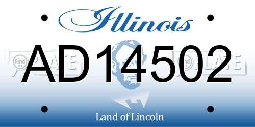 AD14502 Illinois License Plate