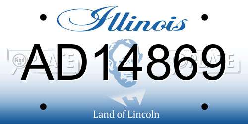 AD14869 Illinois License Plate