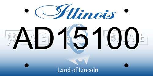 AD15100 Illinois License Plate