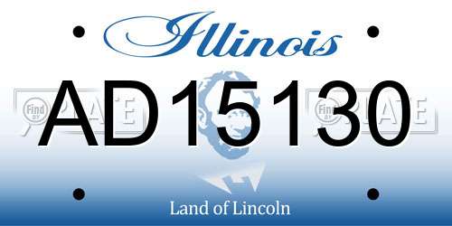 AD15130 Illinois License Plate