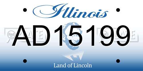 AD15199 Illinois License Plate