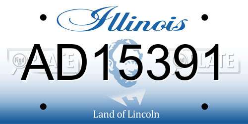 AD15391 Illinois License Plate