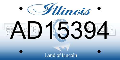 AD15394 Illinois License Plate