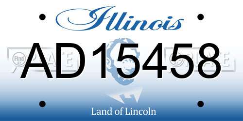 AD15458 Illinois License Plate