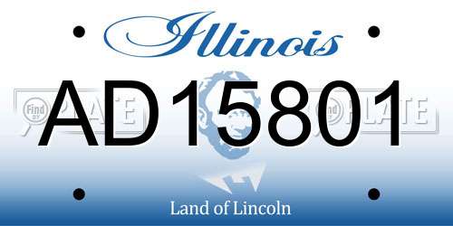 AD15801 Illinois License Plate