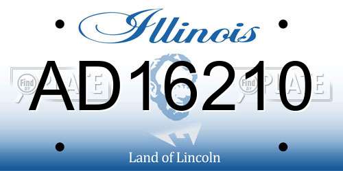AD16210 Illinois License Plate
