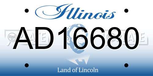 AD16680 Illinois License Plate