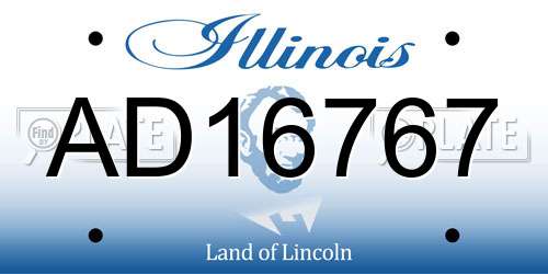 AD16767 Illinois License Plate