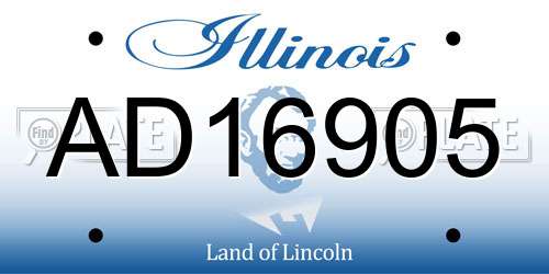 AD16905 Illinois License Plate