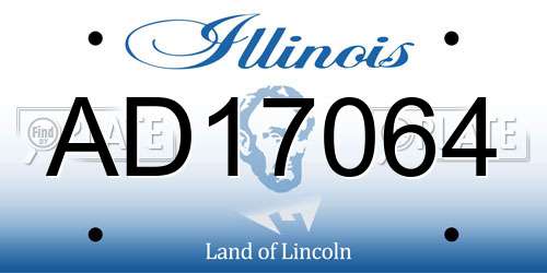 AD17064 Illinois License Plate