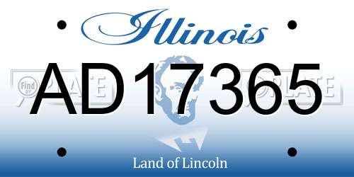 AD17365 Illinois License Plate