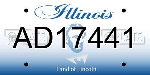 AD17441 Illinois License Plate