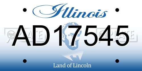 AD17545 Illinois License Plate
