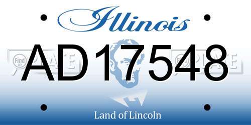 AD17548 Illinois License Plate