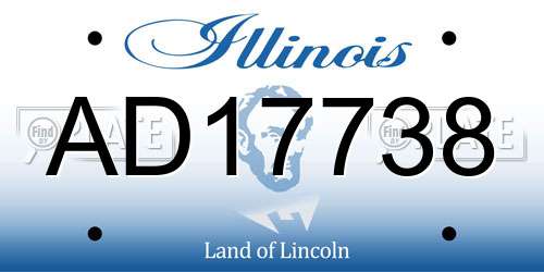 AD17738 Illinois License Plate