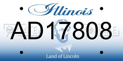 AD17808 Illinois License Plate